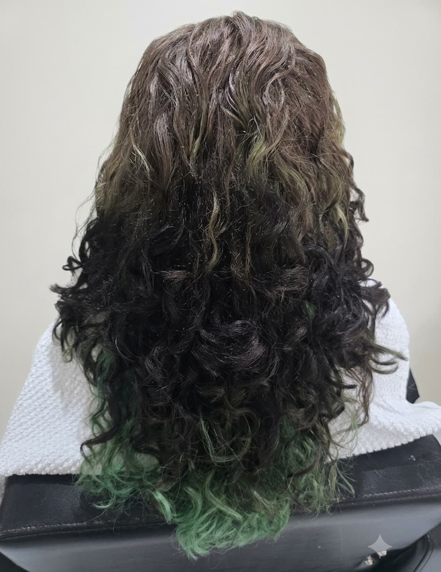 Clean, lightweight curls restored to their natural spring.