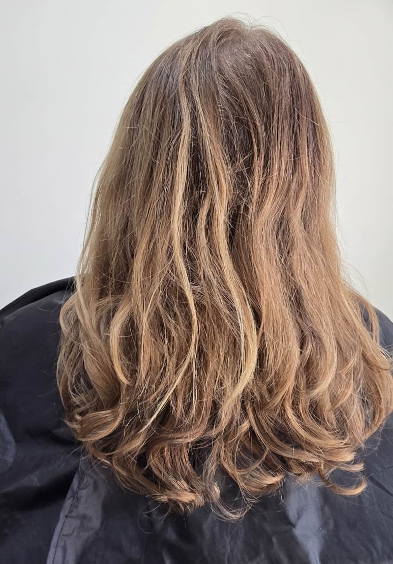 Coarse strands needing structure and hydration.